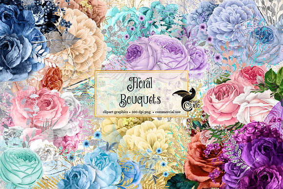 Floral Bouquets Clipart in Illustrations