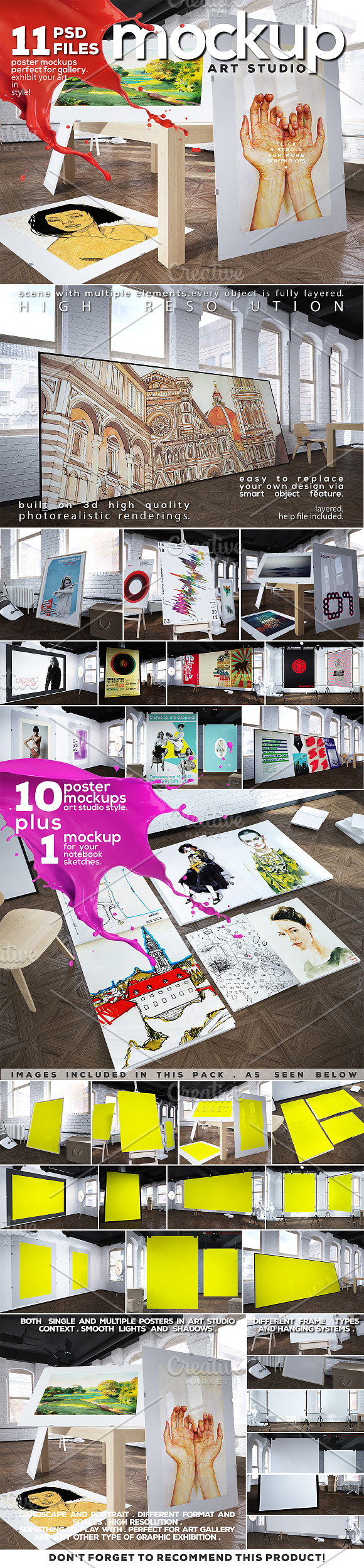 Free Art Studio-Poster Mock-up vol.8