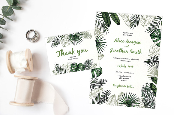 Tropical wedding collection in Invitation Templates