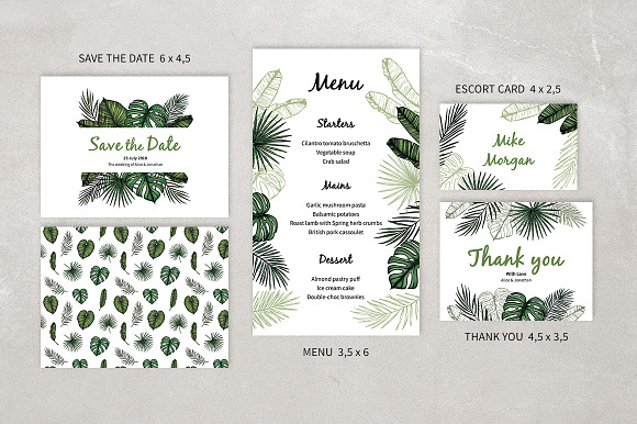 Tropical wedding collection in Invitation Templates - product preview 3