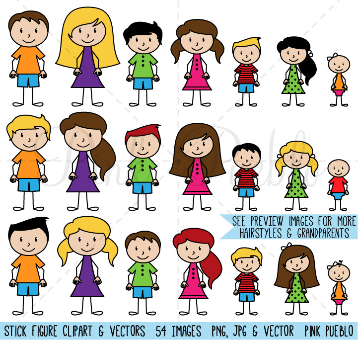 Download Stick Figure Family Clipart & Vector ~ Illustrations ...