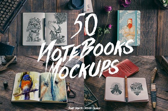 Download 50 Notebooks Mockups