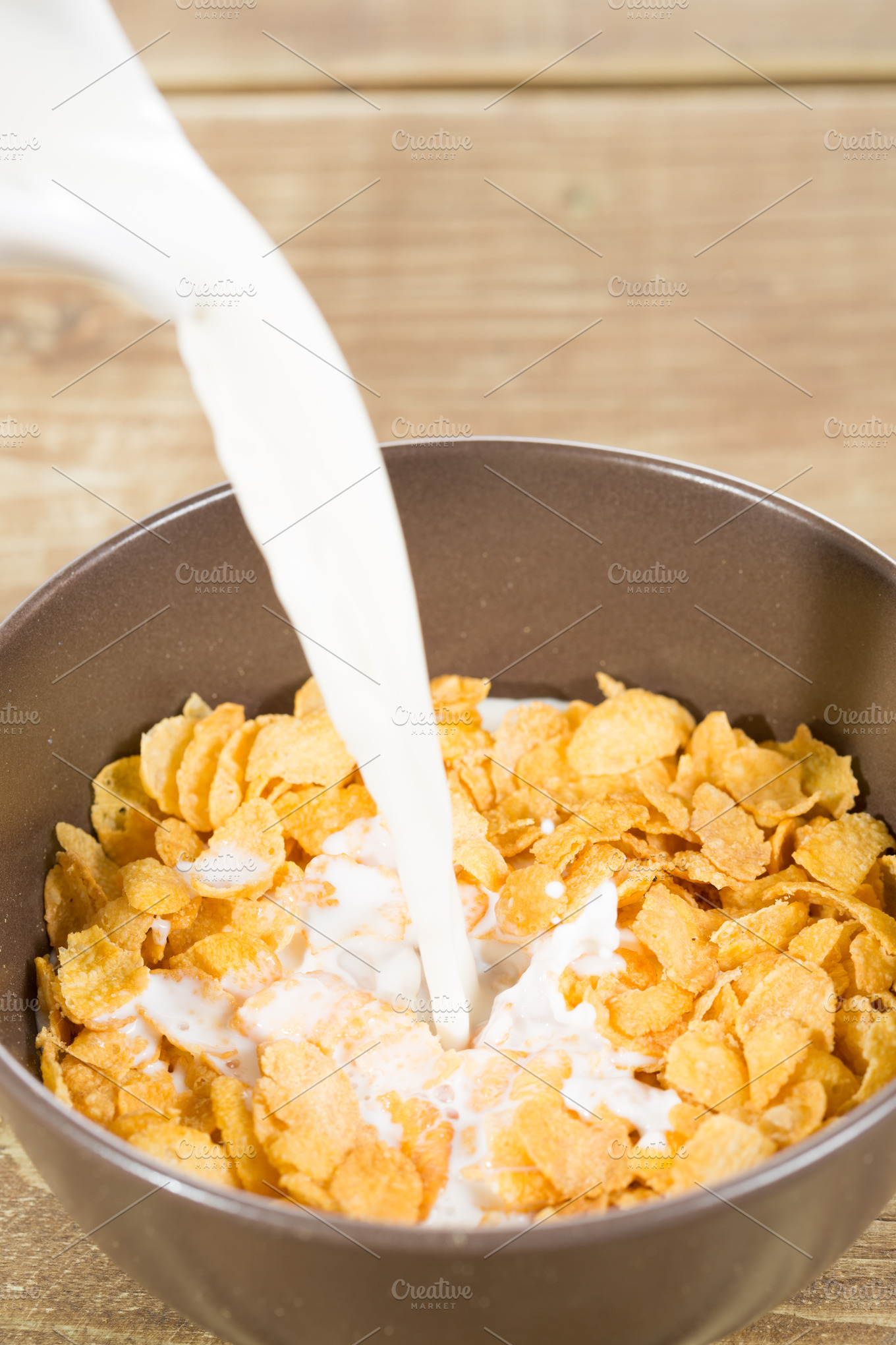Milk with cereals ~ Food & Drink Photos ~ Creative Market