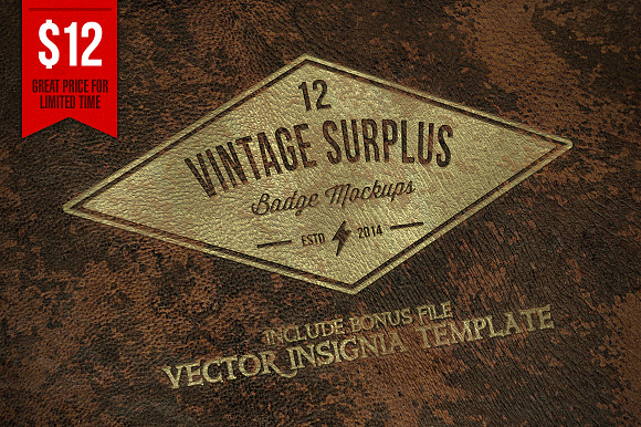 Download Vintage Surplus Badge Mockups