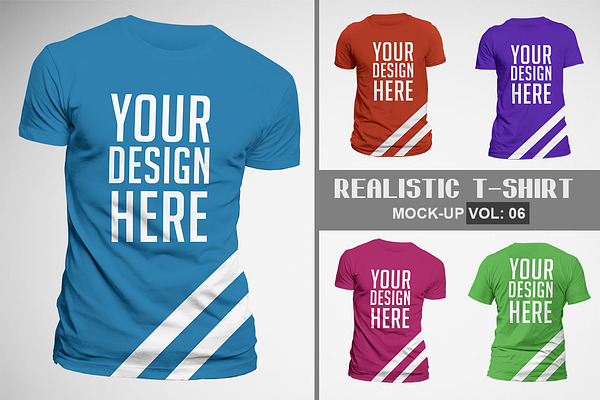 Realistic T-shirt Mock-up Vol 6 PSD Mockup - Global Design Ideas