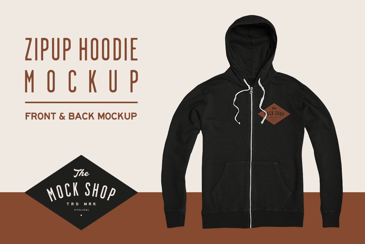 Zipup Hoodie Mockup ~ Product Mockups ~ Creative Market