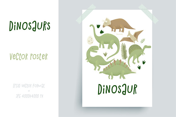 Dinosaurs vector design in Illustrations