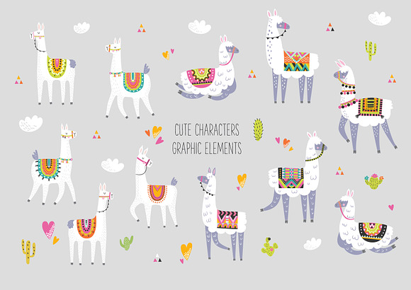 Lovely Llamas in Illustrations - product preview 1
