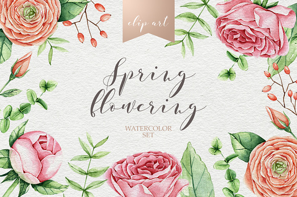 Watercolor floral Bundle in Illustrations - product preview 2