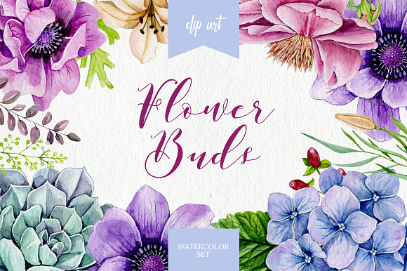 Watercolor floral Bundle in Illustrations - product preview 3