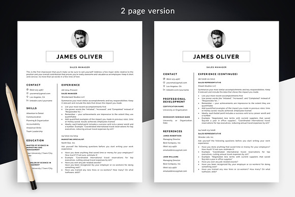 Sharp Resume Template CV + BONUS in Resume Templates - product preview 1