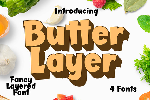 Butter Layer - 4 Fonts in Display Fonts