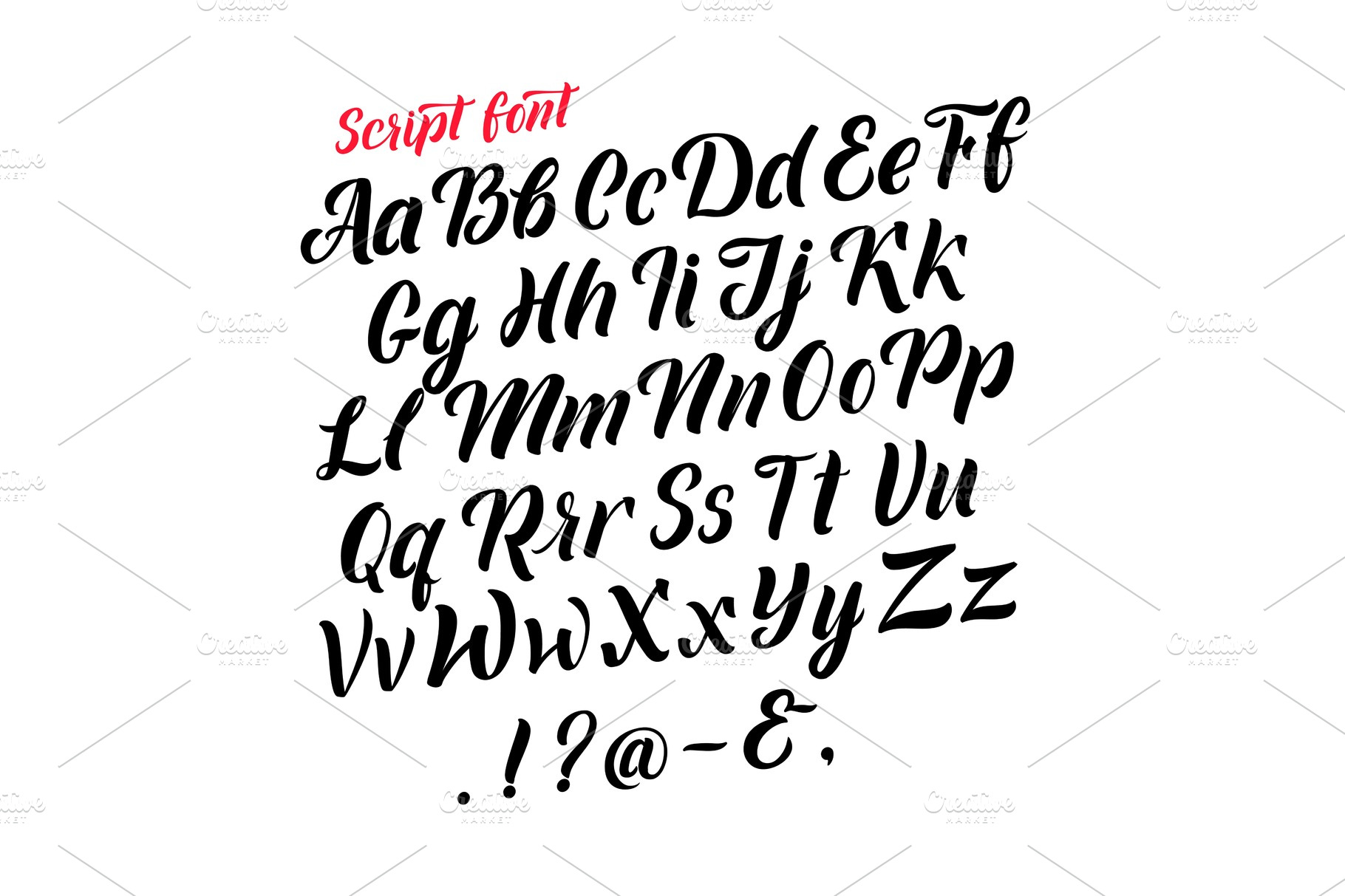 Handwritten latin alphabet. Cursive ~ Graphics ~ Creative