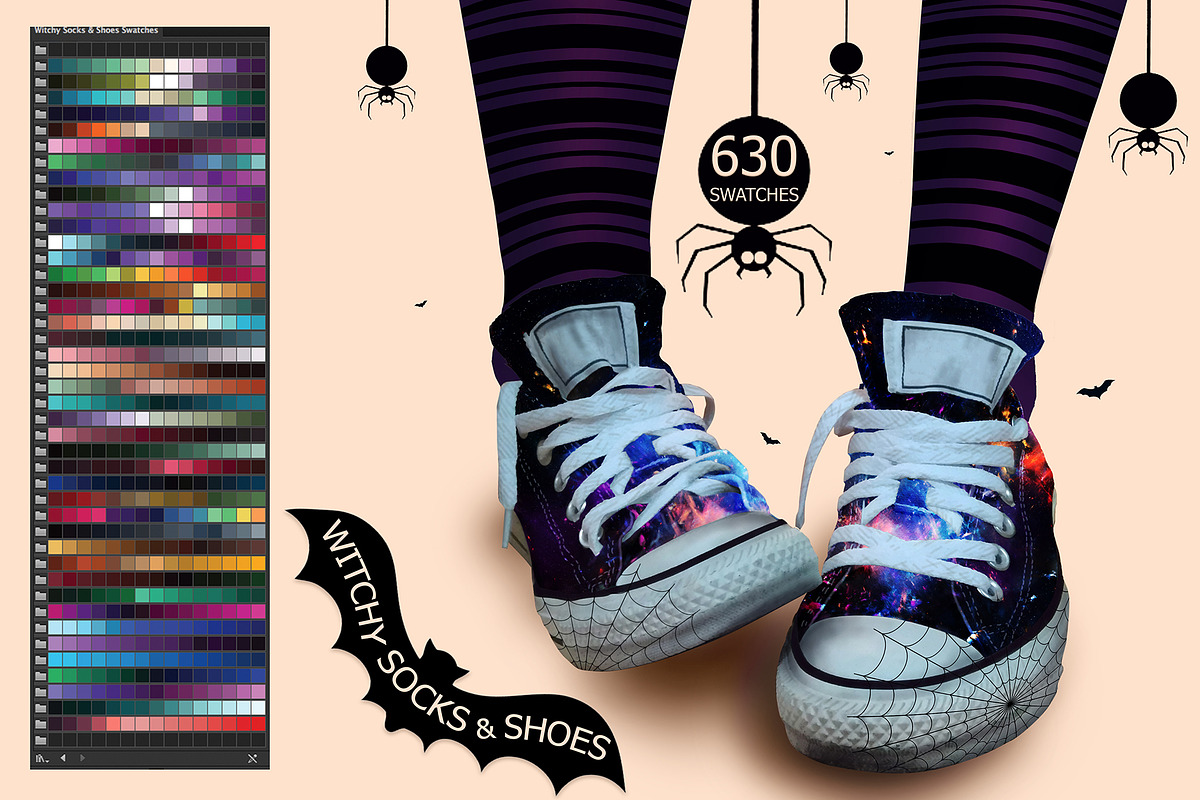 Witchy Socks & Shoes Ai Swatches in Photoshop Color Palettes
