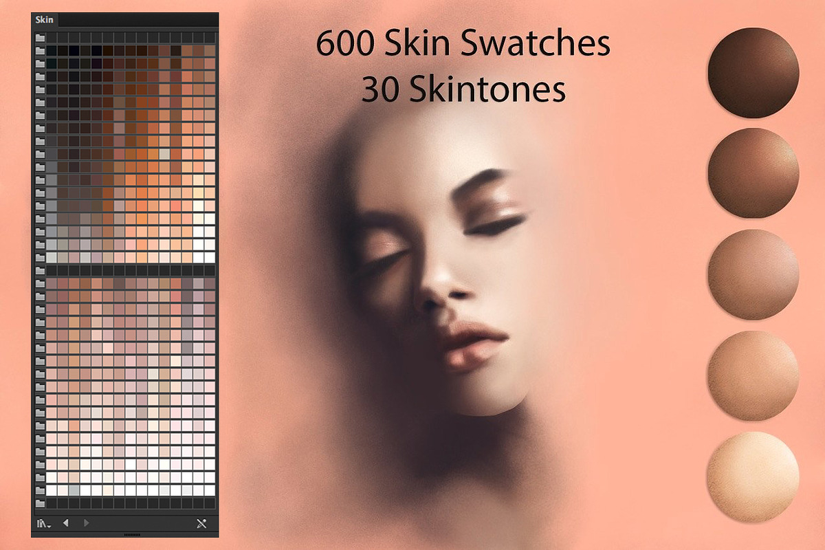 Skin Ai Swatches for DigitalPainting in Photoshop Color Palettes