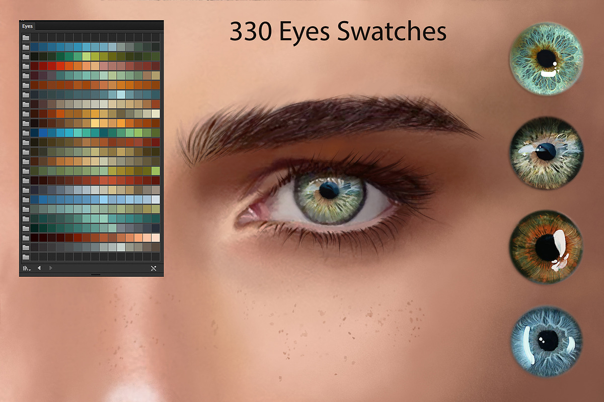 Eyes Ai Swatches for DigitalPainting in Photoshop Color Palettes