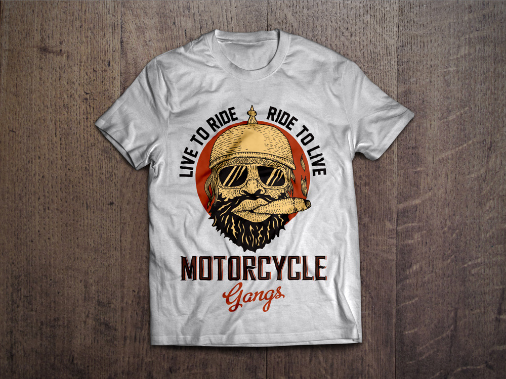 Biker T-shirt design ~ Illustrations ~ Creative Market