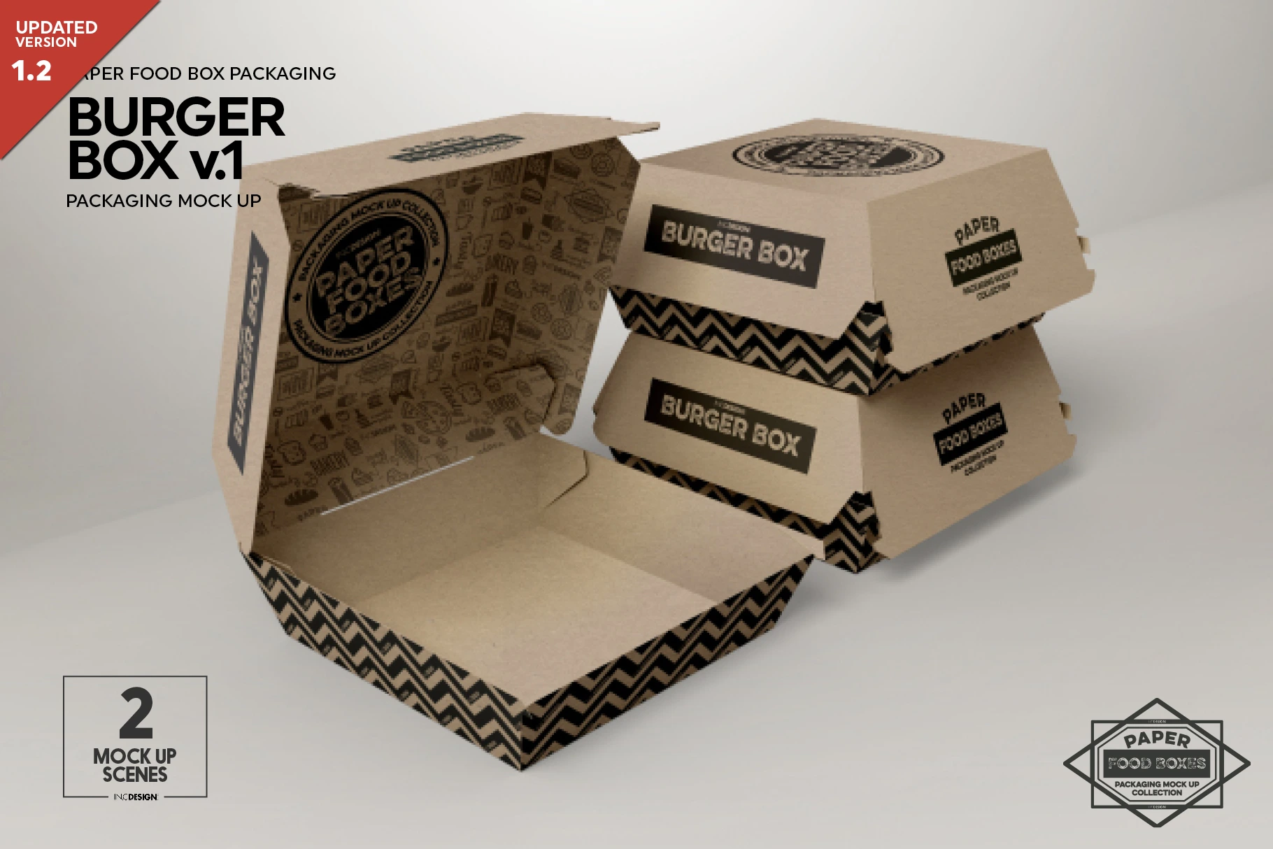 Download Burger Box Packaging Mockup v.1 ~ Product Mockups ~ Creative Market