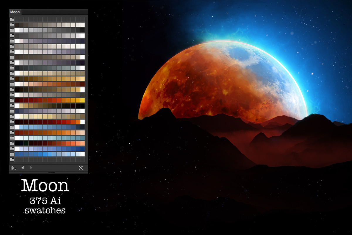Moon Ai Swatches in Photoshop Color Palettes