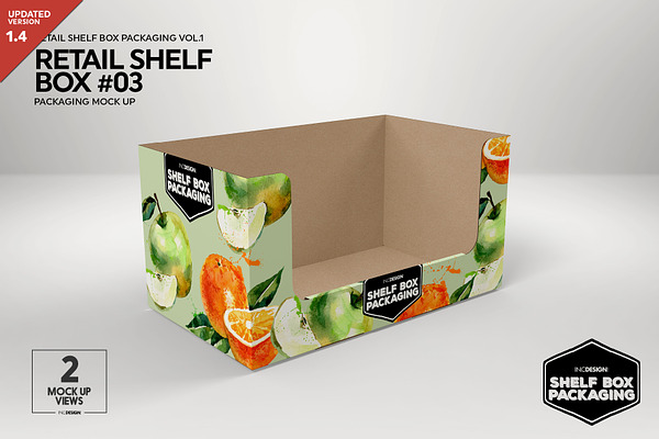 Retail Shelf Box 03 Packaging Mockup PSD