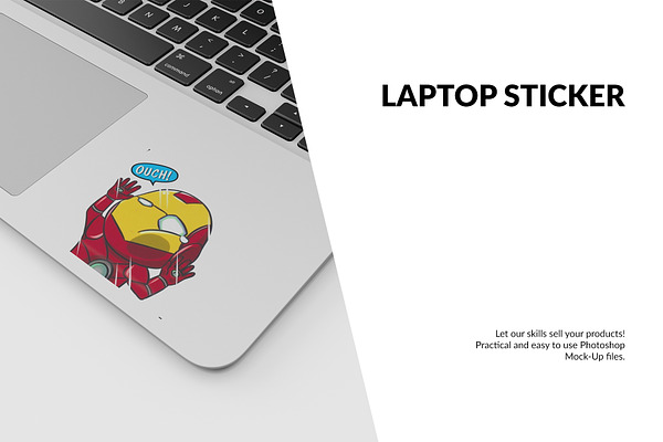 Download Laptop Sticker Mockup