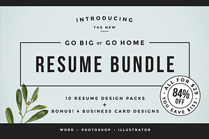Go Big or Go Home! The Resume Bundle