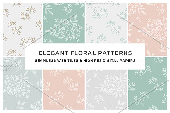 Floral Seamless Web Titles & Papers in Patterns