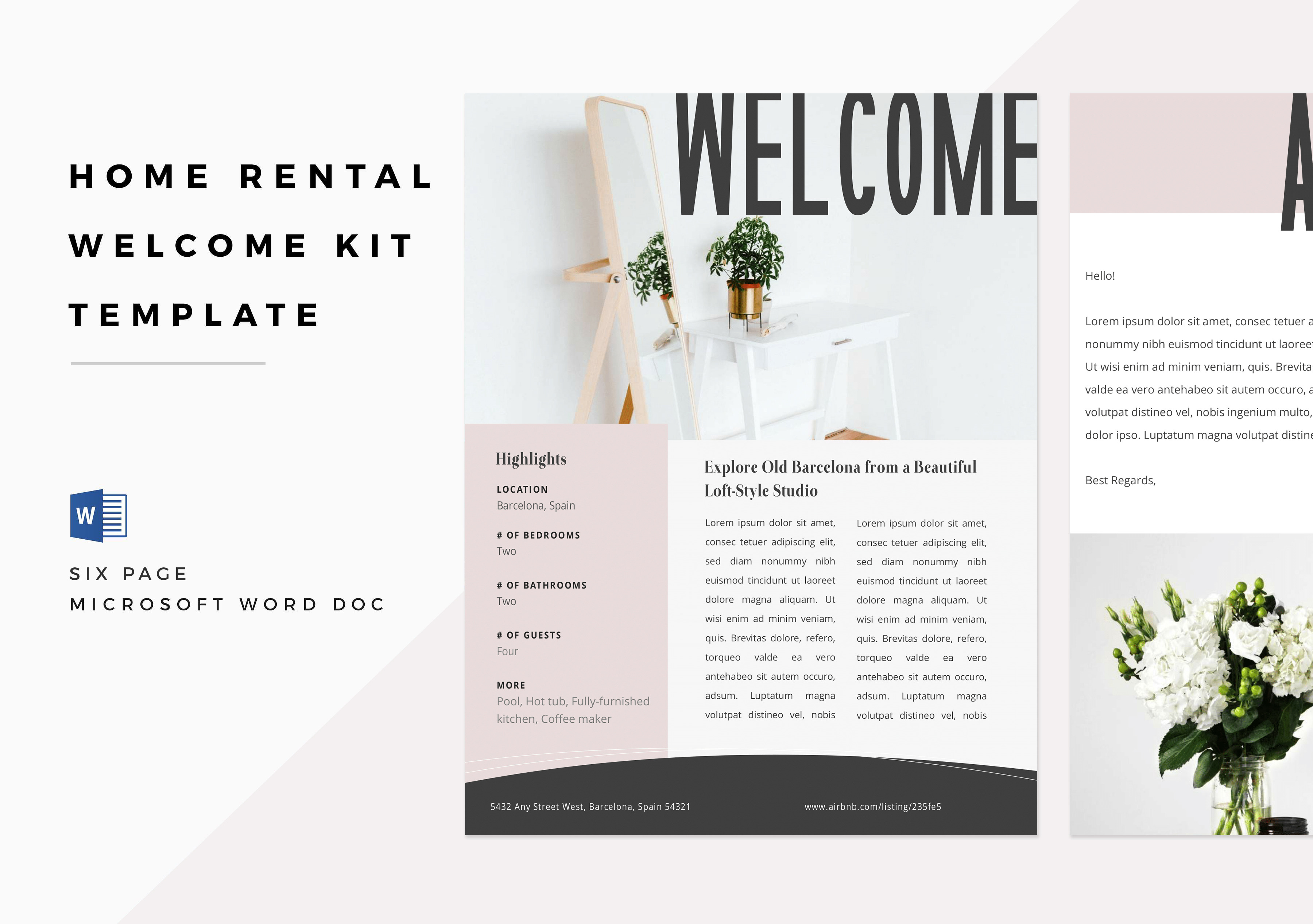 Airbnb Rental Book Kit Brochure Templates Creative Market