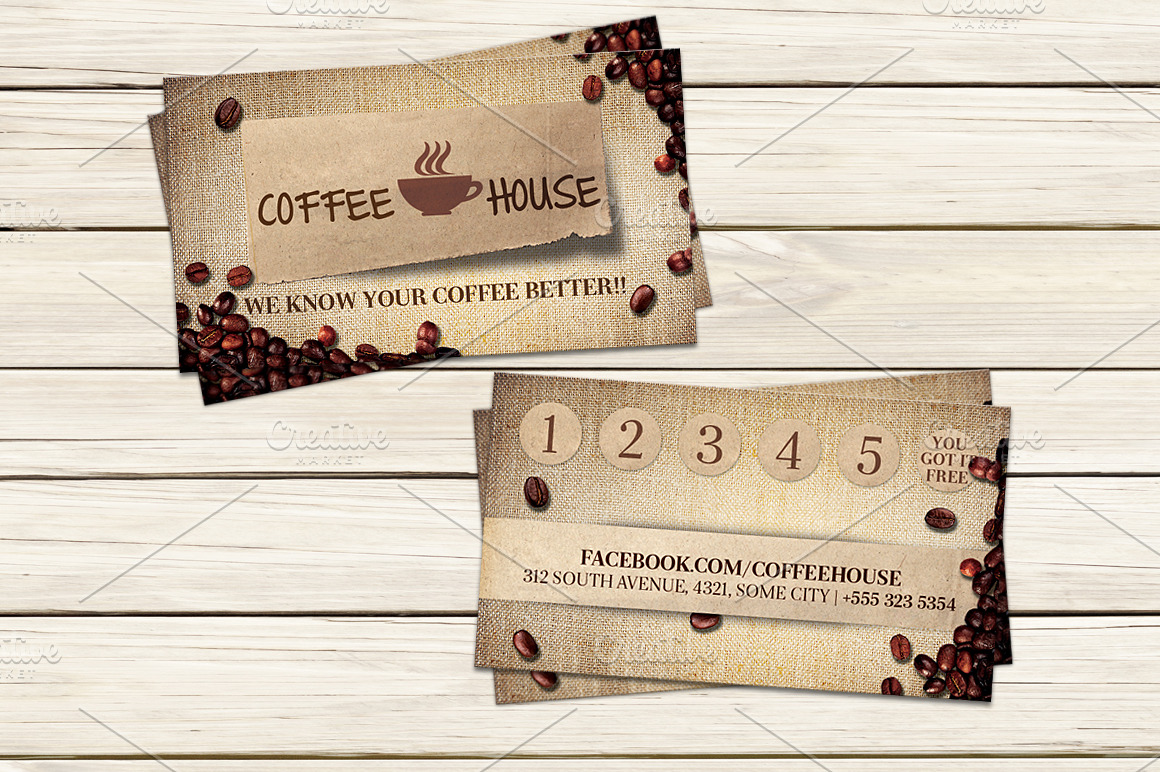 Coffee Shop Business Card Template ~ Business Card Templates ~ Creative Market
