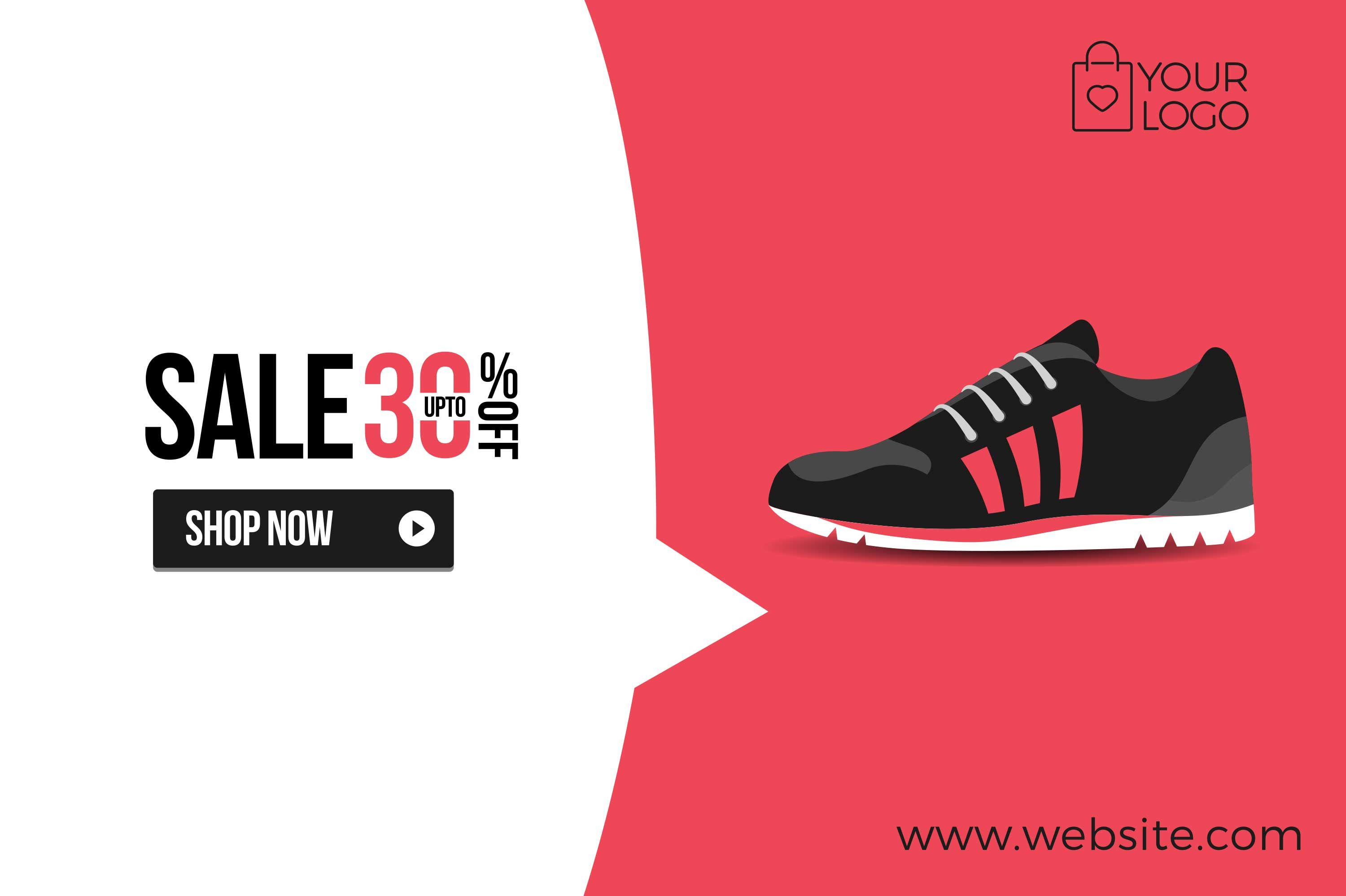 Flat Product Sale Shoe banner ~ Web Elements ~ Creative Market