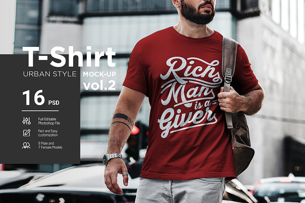 Download T-Shirt Mock-Up Urban Style vol.2 PSD Mockup - Download ...