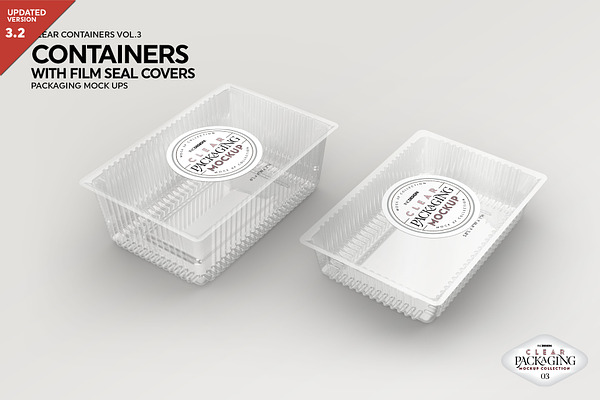 Clear Film Seal Container Mockup PSD
