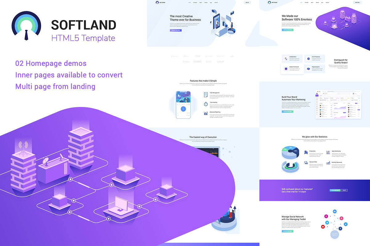 Softland Creative SaaS and Software in HTML/CSS Themes