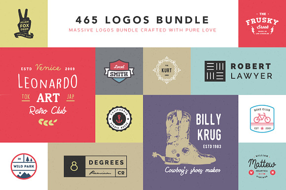 465 Logos Bundle - 90% off - Logos