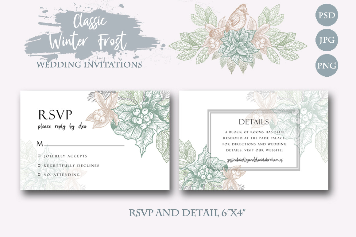 Classic Winter WEDDING INVITATIONS - Invitations - 3
