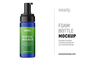 Foam bottle mockup / cobalt PSD Mockup