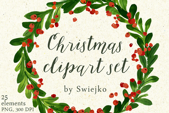 Christmas wreaths clipart ~ Illustrations ~ Creative Market
