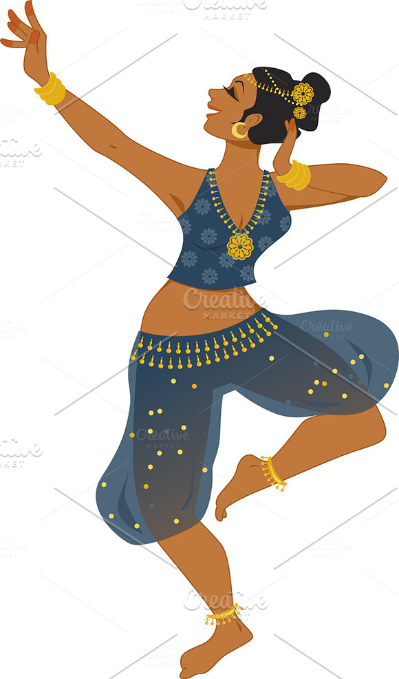 Indian dancer in Illustrations