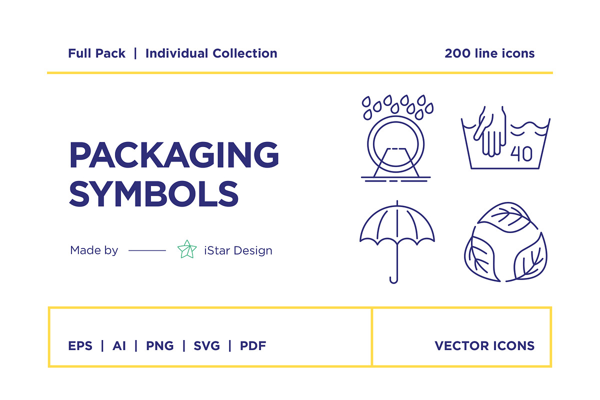 Packaging Symbols – Icons Set in Safety Icons