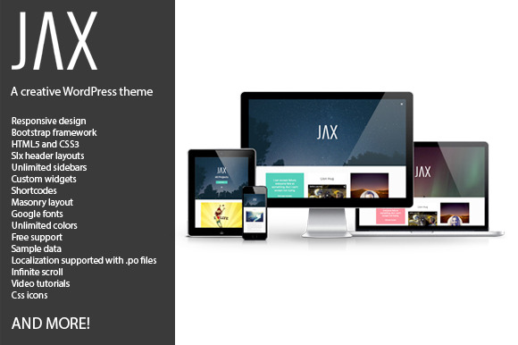 Jax - Creative WordPress theme in WordPress Portfolio Themes