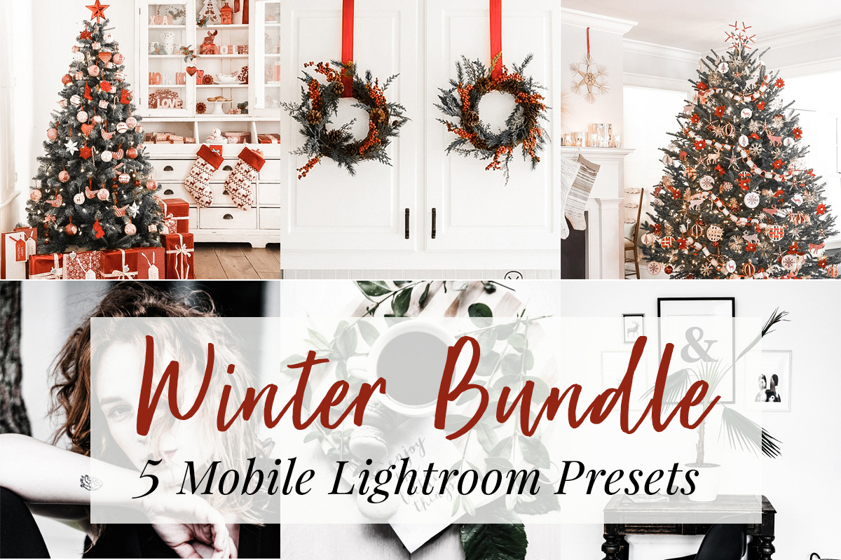 5 Winter Lightroom Mobile Presets in Photoshop Actions