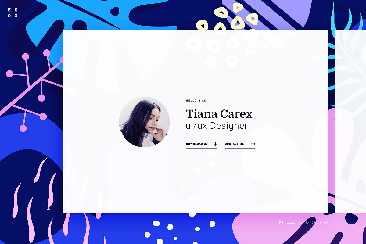 Esox - CV / Resume / vCard - PSD in Website Templates - product preview 1
