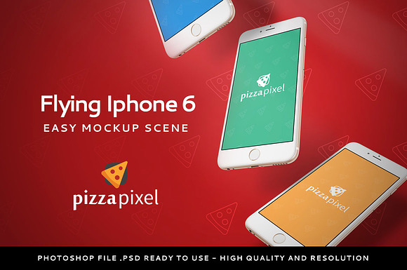 Download Mockup Iphone 6 Flying Scene (NEW)