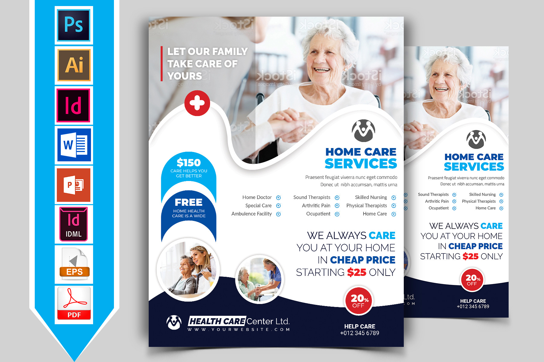Home Care Flyer Template Vol01 Flyer Templates Creative Market