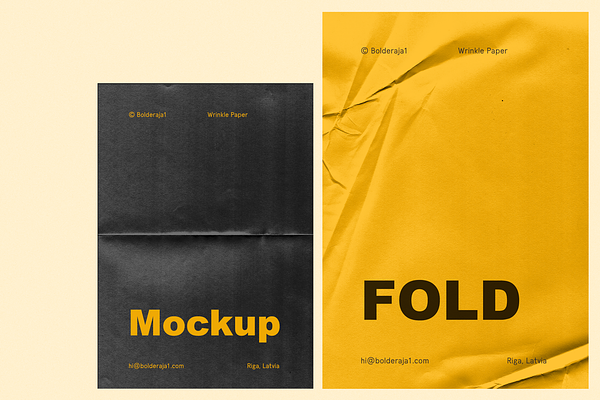 Download Free Fold 6 Wrinkle Paper Mockup Psd Mockup PSD Mockup Template