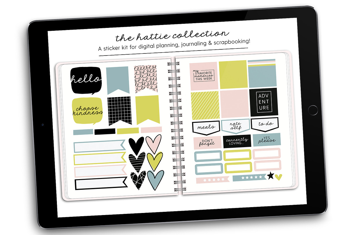 Digital Stickers | Hattie Collection in Photoshop Shapes