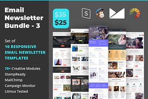 Download Email Newsletter Template Bundle - 3 PSD Template - 447739 ...