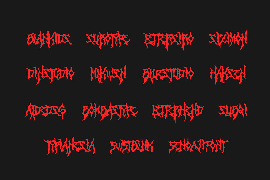 ZAMRUDS - Tribal Deathmetal Font in Blackletter Fonts - product preview 6