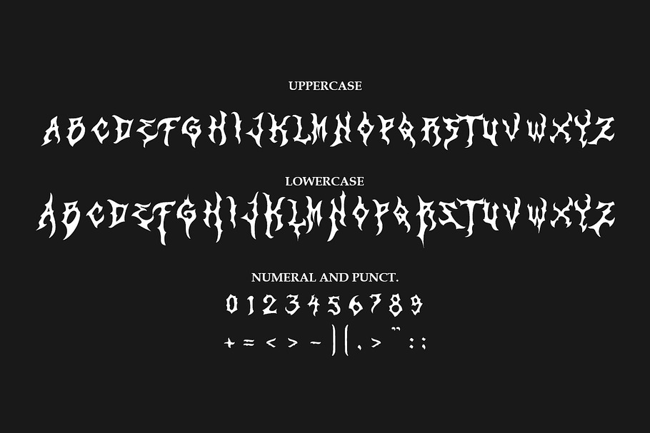 ZAMRUDS - Tribal Deathmetal Font in Blackletter Fonts - product preview 7