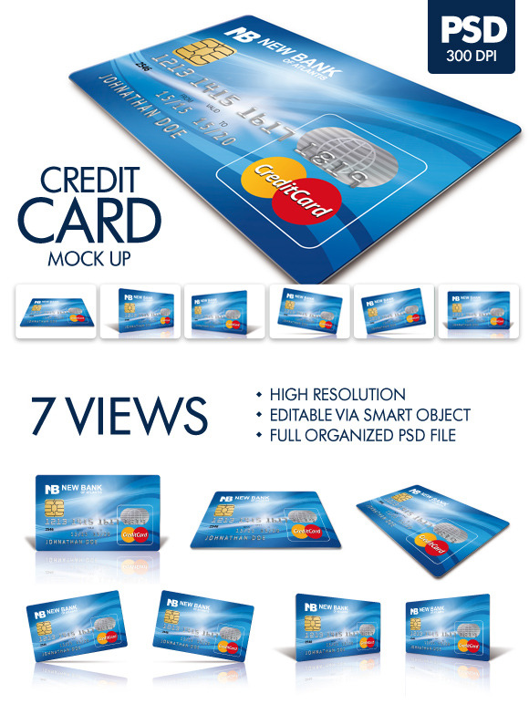 Download Plastic Credit Card Mockup